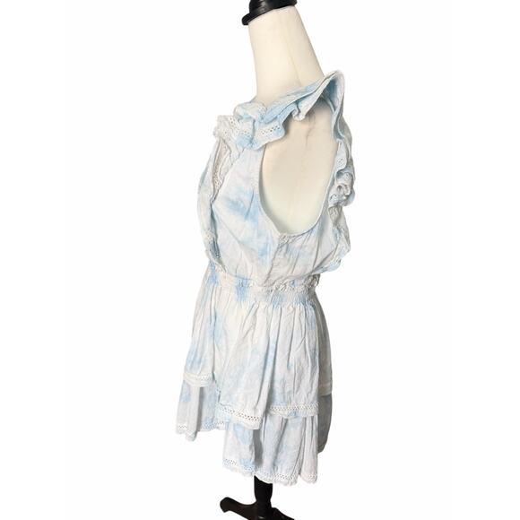 BB Dakota Steve Madden Blue White Tie Dye Sleeveless Dress | Large - Picture 3 of 4